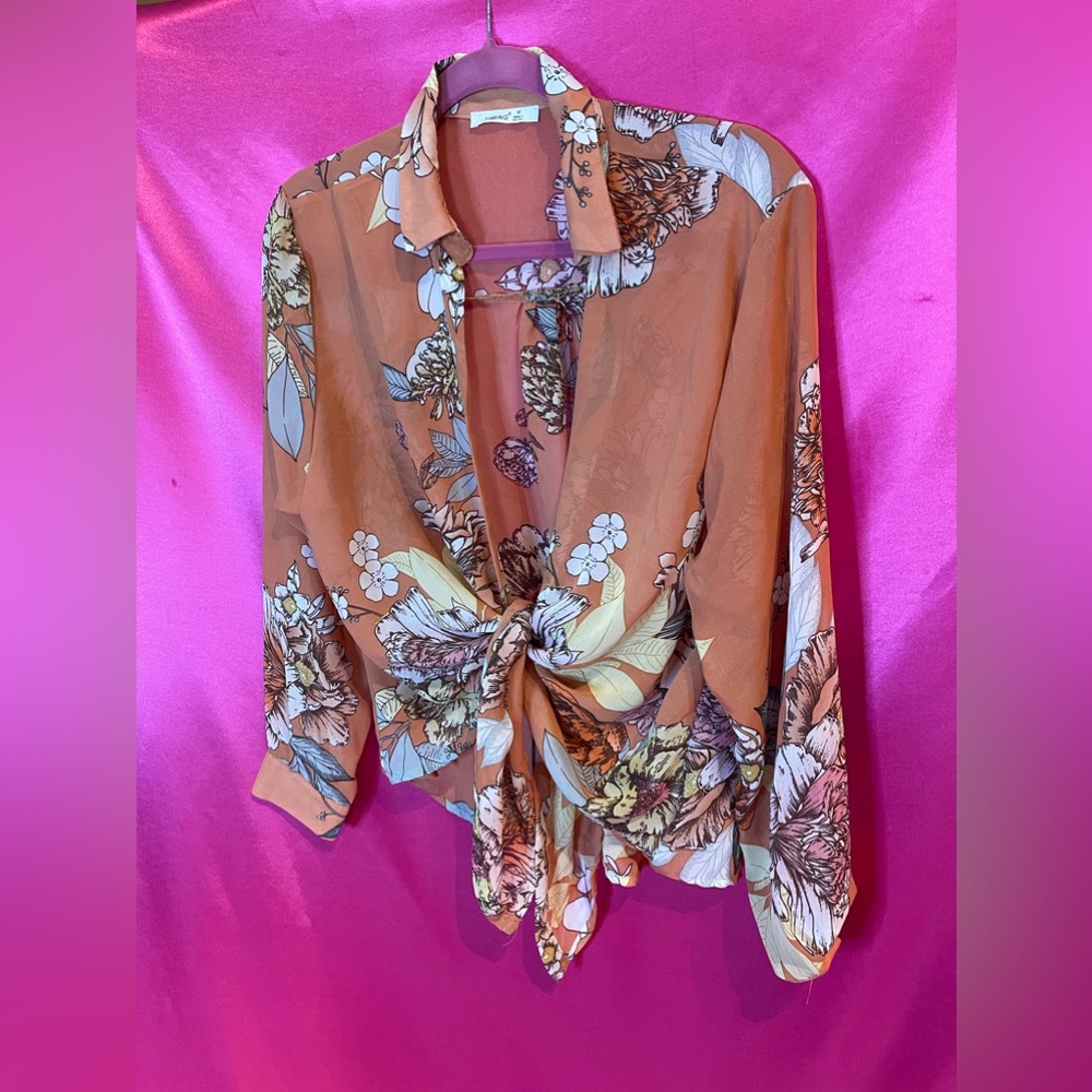 Open Floral Blouse